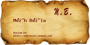 Méh Béla névjegykártya