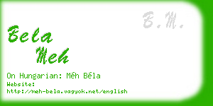 bela meh business card